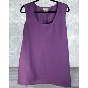 Ulla Popken Women's Top Plus Size 20/22 Purple Shell Tank Relaxed Fit
